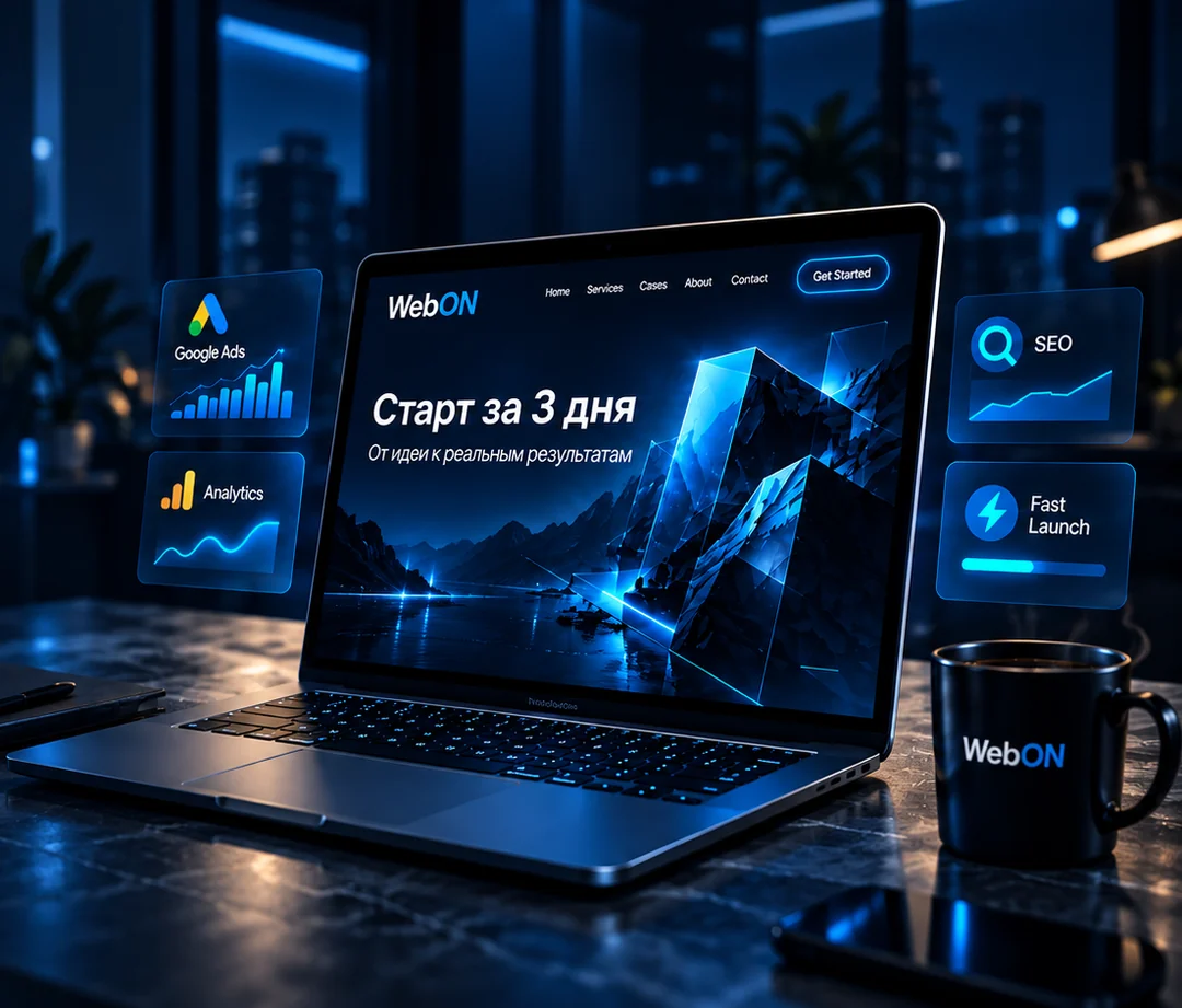 WebON: ноутбук, Google Ads, аналитика и SEO